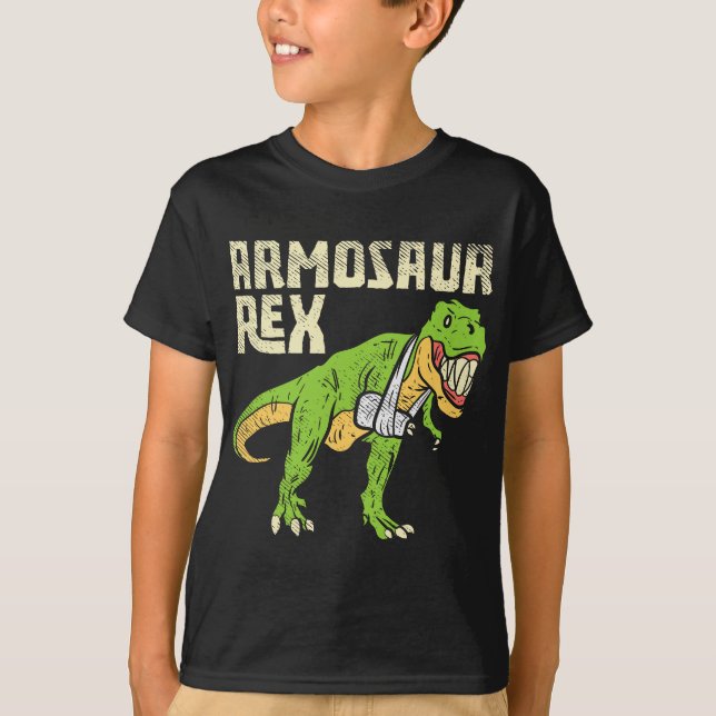 Camiseta Armosaur Rex Dinosaur Fracturó Brazo roto Su (Anverso)