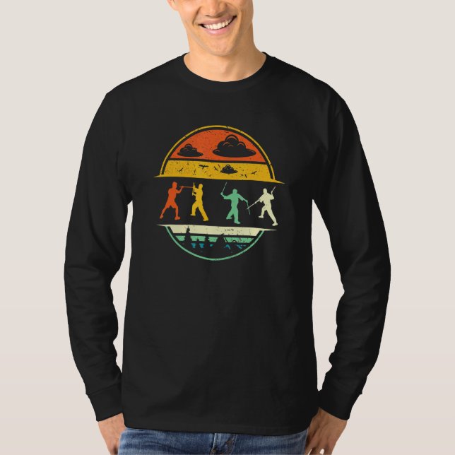 Camiseta Arnis Escrima Stick Arte Marcial Retro Artsy Sunse (Anverso)