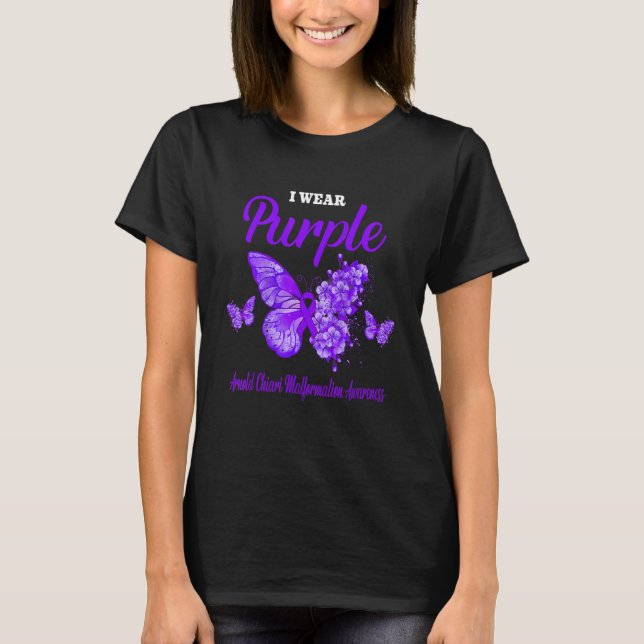 Camiseta Arnold Chiari Malformation Awareness I Wear Purple (Anverso)