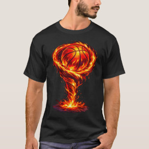 Camiseta Aro de Baloncesto con Remolino de Fuego Slam