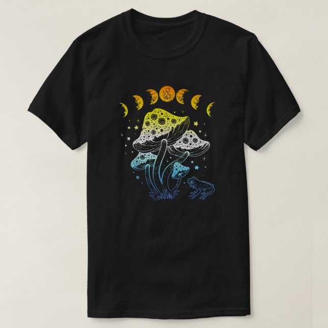 Camiseta Aroace Mystique - Mushroom, Moon, and Frog (Diseño del anverso)