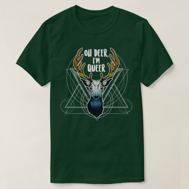 Camiseta Aroace Oh Deer Im Queer (Diseño del anverso)