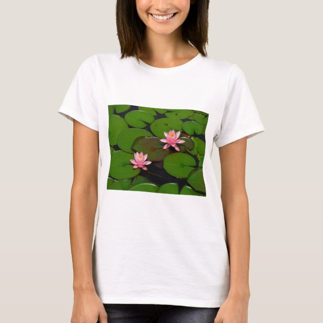 Camiseta Aroma de flores de lirio de loto rosa, (Anverso)