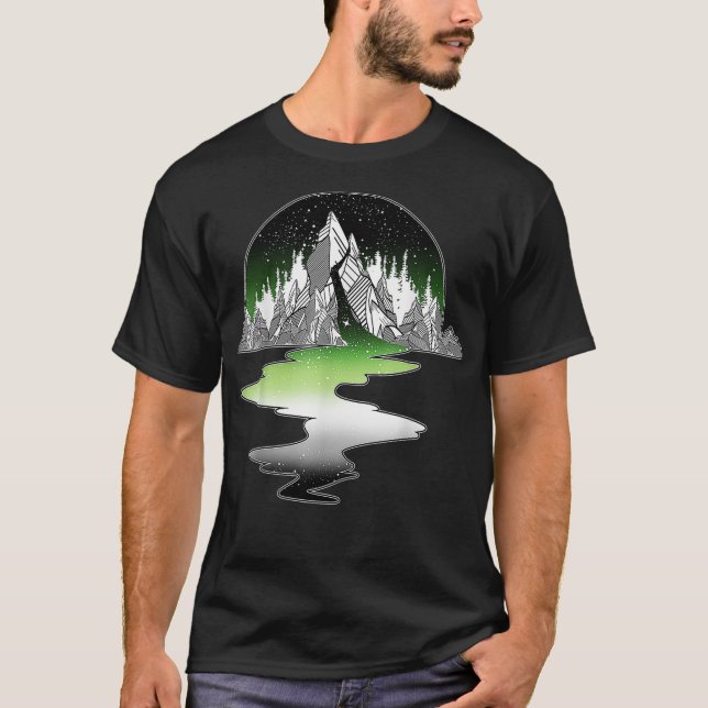 Camiseta Aromantic Mountain LGBT with Asexual Aro Ace Pride (Anverso)