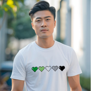 Camiseta Aromántica bandera Pixel Heart