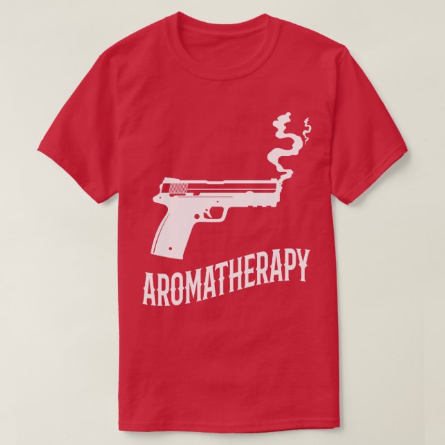 Camiseta Aromaterapía Divertido propietario de un arma (Diseño del anverso)