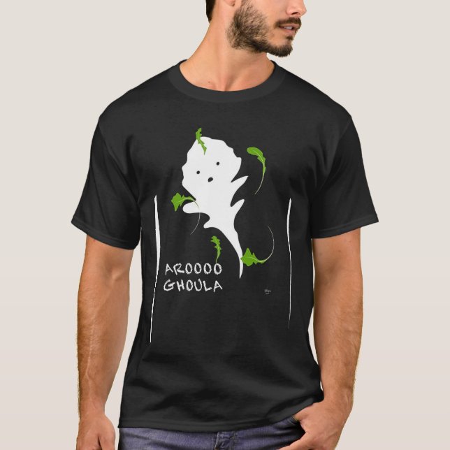Camiseta AROOOGHOULA el fantasma de Halloween del Arugula (Anverso)