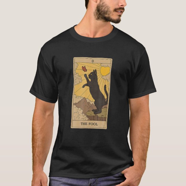 Camiseta Arot Card Que Engaña Y Gato Negro Que Sombra Gatos (Anverso)
