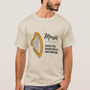 Camiseta arpa, música, amante
