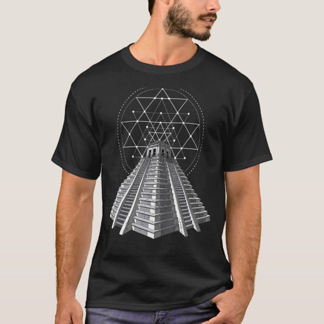 Camiseta Arqueología sagrada de las pirámides mayas aztecas (Anverso)