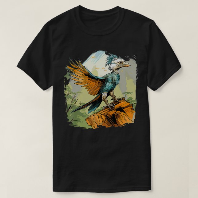 Camiseta Arqueopterio de estilo retro (Diseño del anverso)