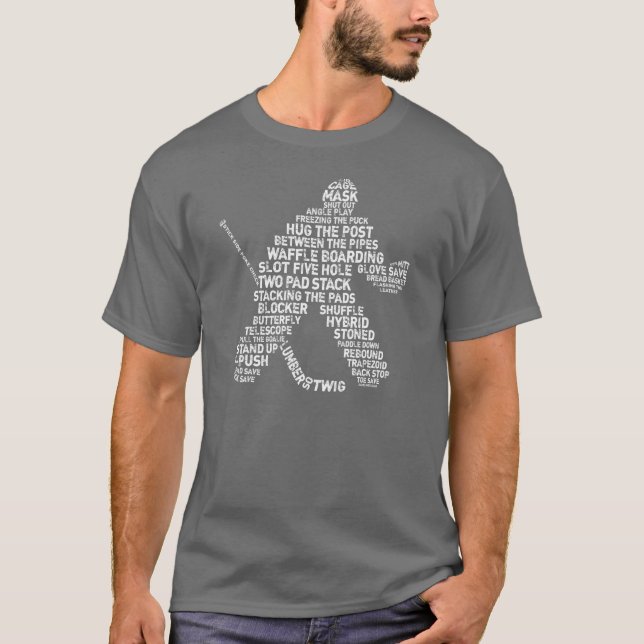 Camiseta Arquero de hockey Netminder Word Art (Anverso)