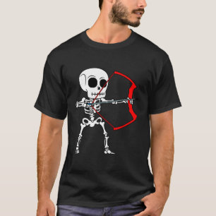 Camiseta Arquero Esqueleto Halloween Arquería Caza con Arco