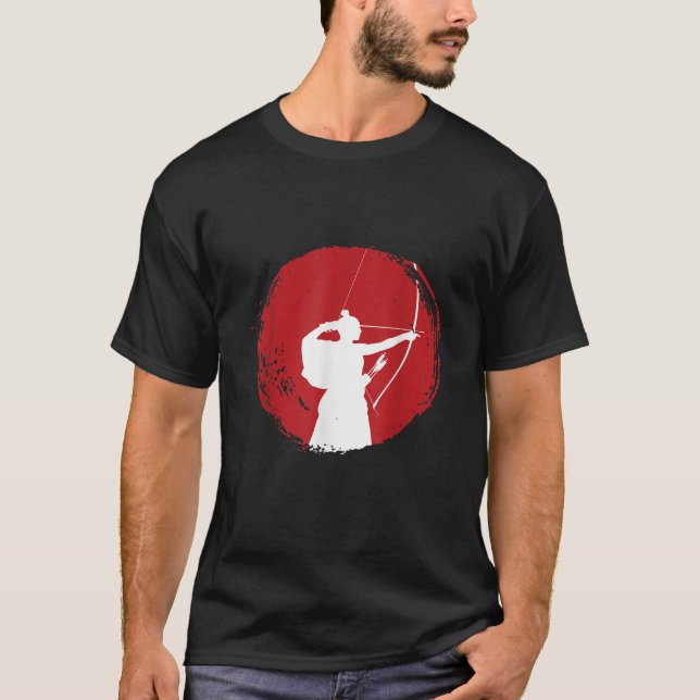 Camiseta Arquero kyudo japonés Samurai guerrero Hunter Bowm (Anverso)