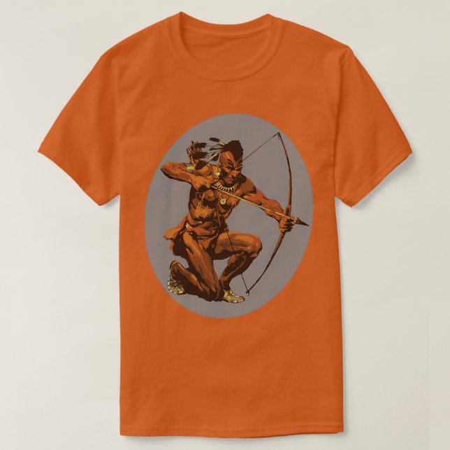 Camiseta Arquero nativo americano de arca de arcos de barro (Diseño del anverso)