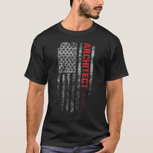 Camiseta Arquitecto de la profesión de bandera de EE.UU. Ar (Anverso)