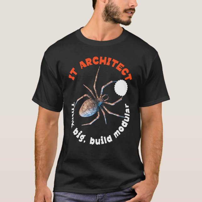Camiseta Arquitecto de TI: Piensa en TI grande y divertida  (Anverso)