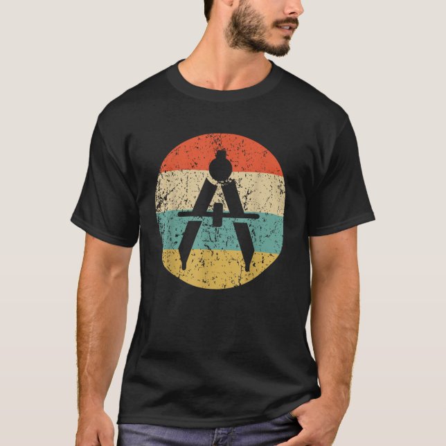 Camiseta Arquitecto Ingeniero Shirt Vintage Retro Compass S (Anverso)