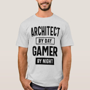 Camiseta Arquitecto por jugador de día por profesión noctur