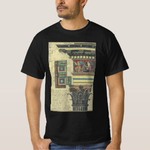 Camiseta Arquitectura antigua, columna con moldura de corni