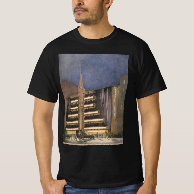 Camiseta Arquitectura Art Déco Vintage, Edificio en NYC (Anverso)