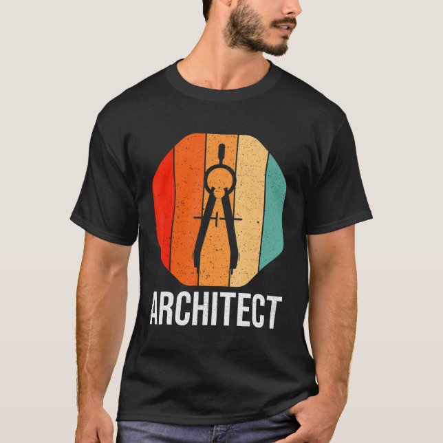 Camiseta Arquitectura de brújula de arquitecto retro regalo (Anverso)