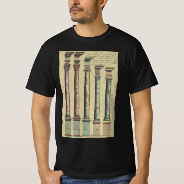 Camiseta Arquitectura de época, los 5 pedidos arquitectónic (Anverso)