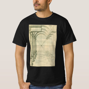 Camiseta Arquitectura de época, perspectiva de columnas de 