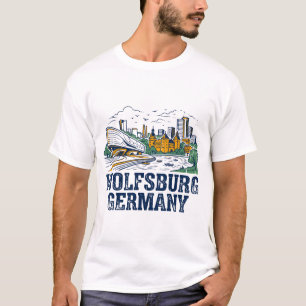 Camiseta Arquitectura del horizonte de Wolfsburg y vista de
