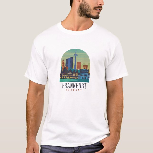 Camiseta Arquitectura del Skyline de Frankfurt Alemania (Anverso)