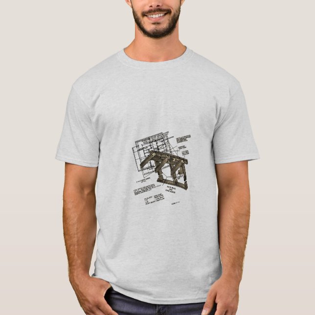 Camiseta Arquitectura/huella azul falsa (Anverso)