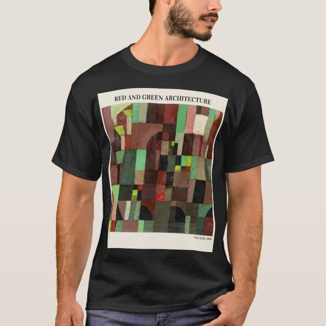 Camiseta ARQUITECTURA ROJA Y VERDE de Paul Klee, Resumen (Anverso)