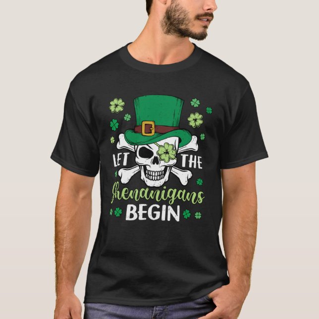 Camiseta Arr ish Pirate Skull Deja Que Los Shenanigans Empi (Anverso)