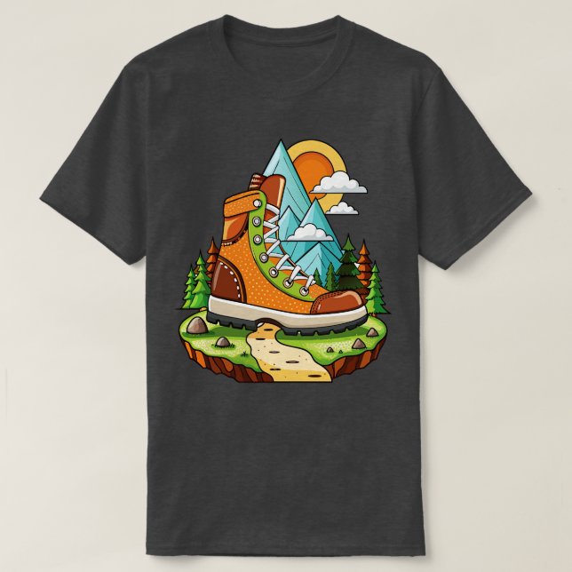 Camiseta arranque de senderismo minimalista (Diseño del anverso)