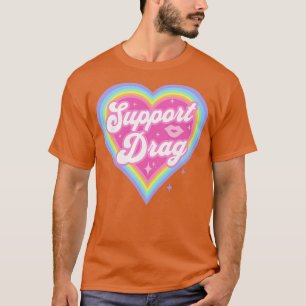 Camiseta Arrastrar el soporte hacia el corazón arco iris re