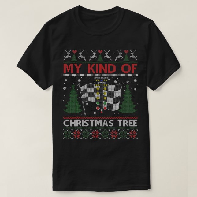 Camiseta Arrastrar Racers Carreras Árbol de Navidad Feo Dul (Diseño del anverso)