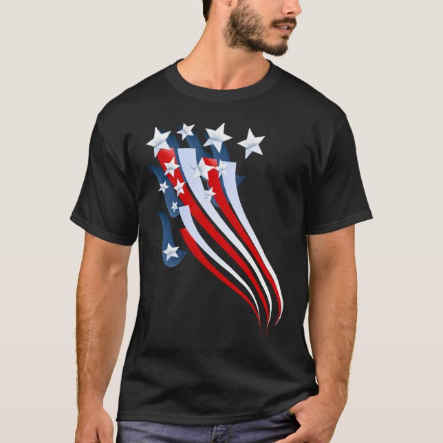 Camiseta arrebatadora de la bandera americana (Anverso)