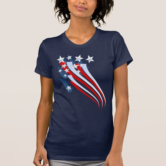 Camiseta arrebatadora de la bandera americana (Anverso)
