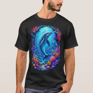 Camiseta Arrecife de Coral de Delfín Vida Oceánica Submarin