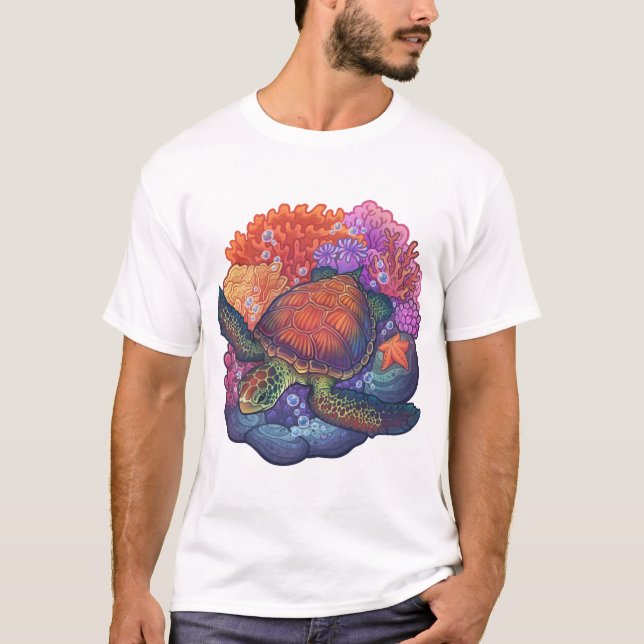 Camiseta Arrecife de Tortuga Marina (Anverso)