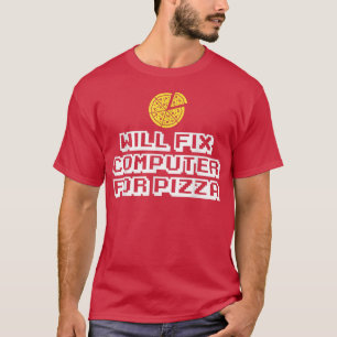 Camiseta Arreglará Computadora Para Comer Pizza Italiana