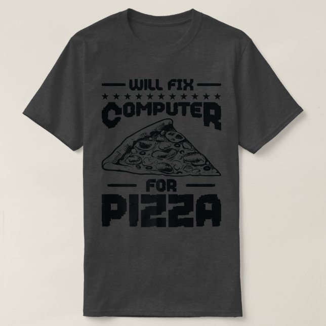 Camiseta Arreglará computadora para el programa de soporte  (Diseño del anverso)