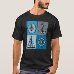 Camiseta Arreglo de la brújula del barco de anclaje de vele