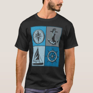 Camiseta Arreglo de la brújula del barco de anclaje de vele