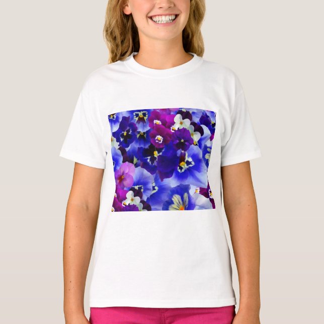 Camiseta Arreglo de las flores azules (Anverso)