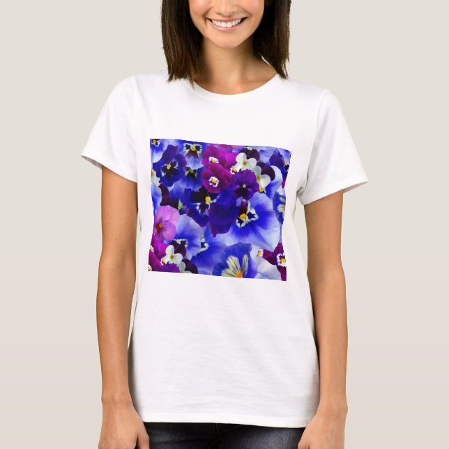 Camiseta Arreglo de las flores azules (Anverso)