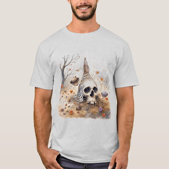 Camiseta Arreglo Ethereal Skull Entre Flores (Anverso)