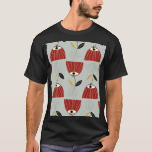 Camiseta Arreglo floral rojo y caprichoso