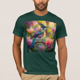 Camiseta Arrendajo de Cabeza Verde Ave de Fantasía