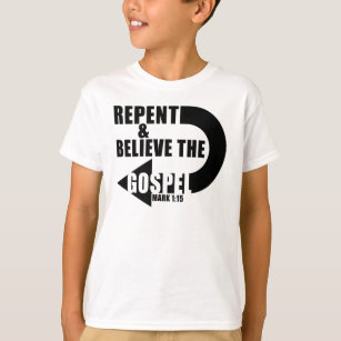 Camiseta Arrepense y crea en el Evangelio: Jesús Fe Cristia